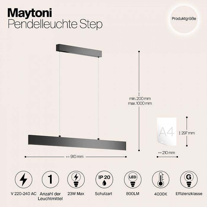 Светильник Maytoni P010PL-L23W4K