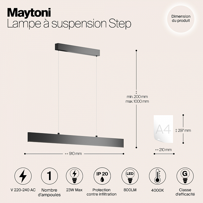 Светильник Maytoni P010PL-L23W4K