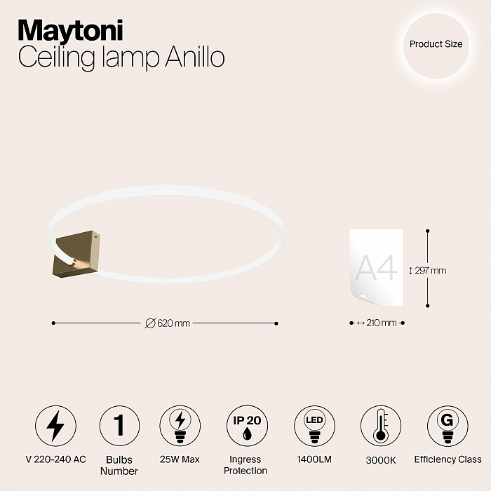 Светильник Maytoni MOD315CL-L25G3K